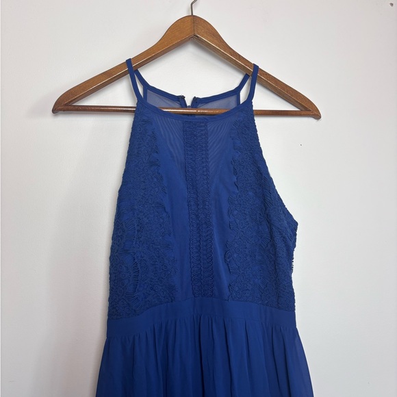 Francesca's Collections NWT Navy Blue London Mesh Lace Detail Sleeveless Dress - Picture 5 of 9